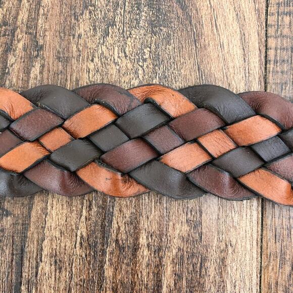 Aeropostale Y2K Woven Leather Belt Rugged Thick Durable Mens Size Medium Brown - Picture 8 of 16